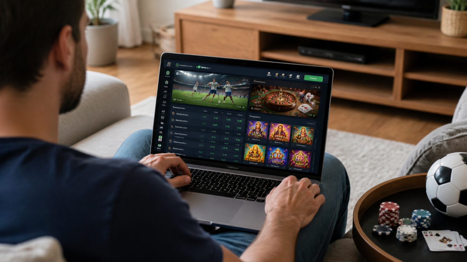 online betting Singapore: A Guide to Safer, Smarter Choices Laptop showing an online betting interface with sports odds and casino games